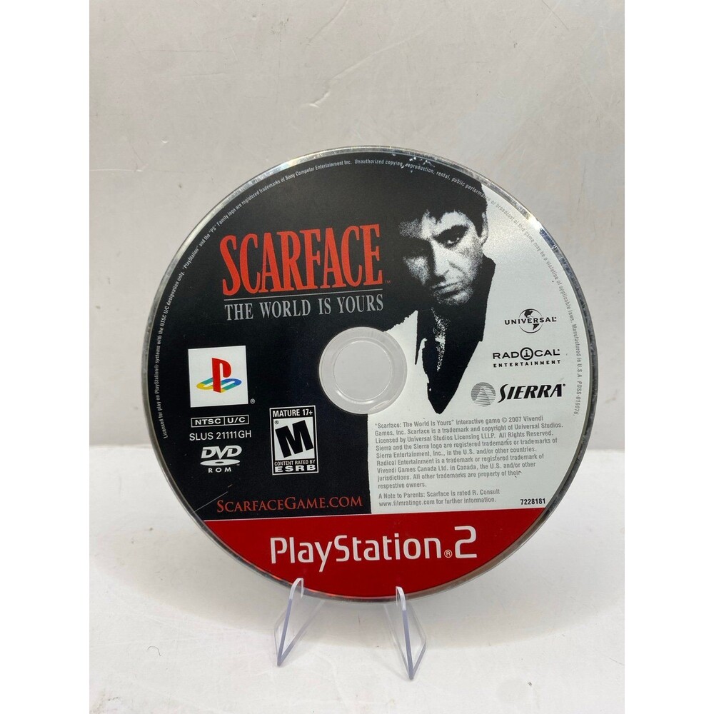 PS2 Scarface: The World is Yours, Sony PlayStation 2, 2006 Disc Only Tested